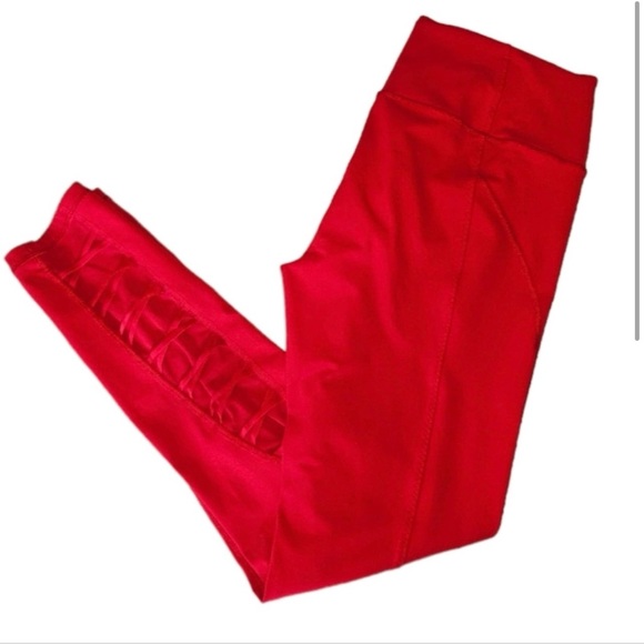 Victoria Sport Knockout Tight Red Leggings Criss-Cross Women's Size XS VS - Picture 1 of 11